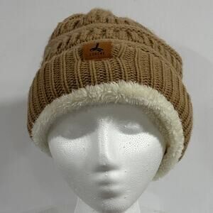 Faux Fur Lined Chunky Knit Beanie Cozy Winter Fisherman Slouchy Hat Cap Warm Fit